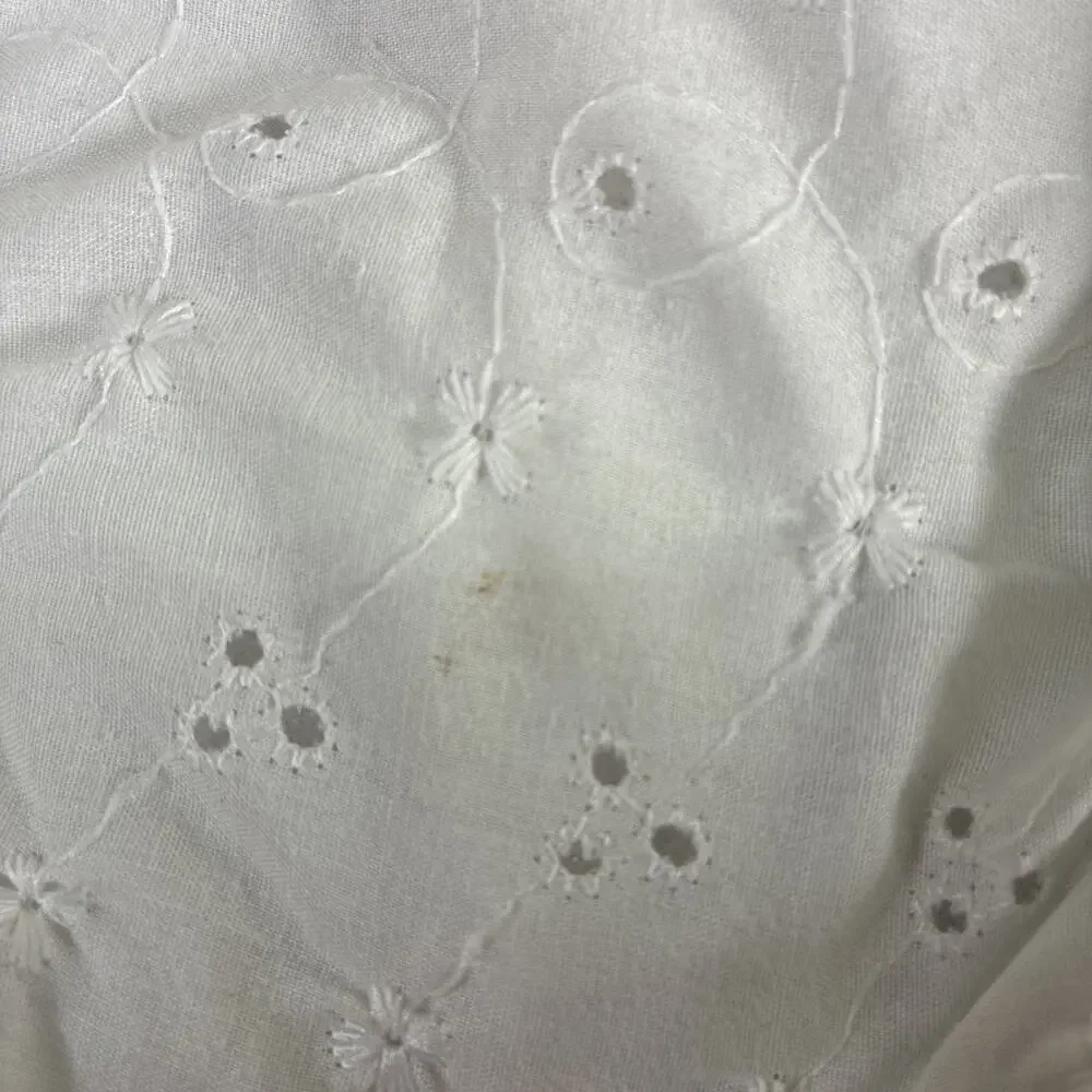 Baby Lap Quilt White Pink Blue Green Infant Patchwork Crib Eyelet Lace 42x51